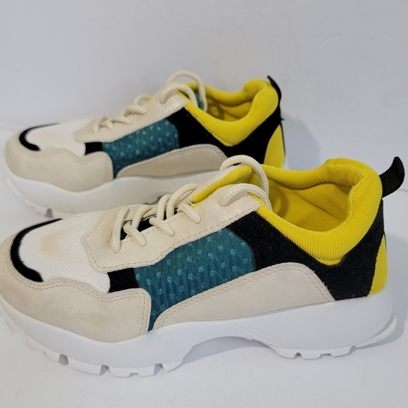 Jessica Carlife SIDNEY Womens Sneaker Sz 7 Green Yellow White Chunky Athleisure - Picture 12 of 12